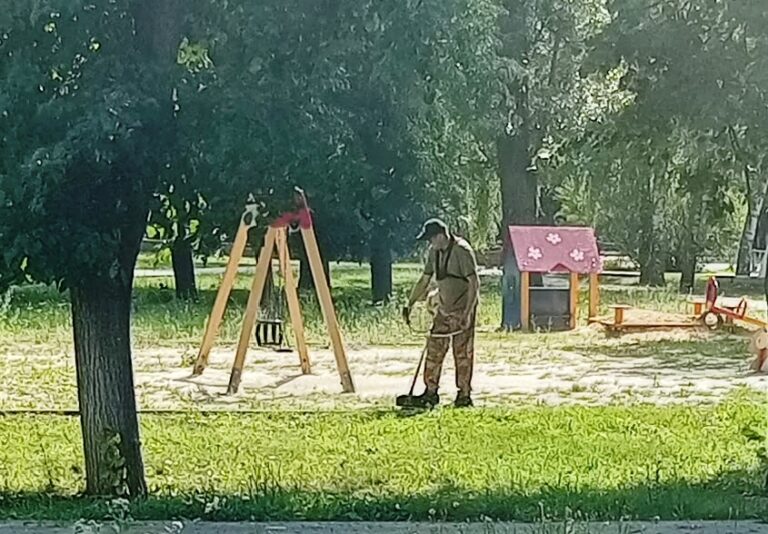 Глава Колышлейского района вышел на субботник с триммером